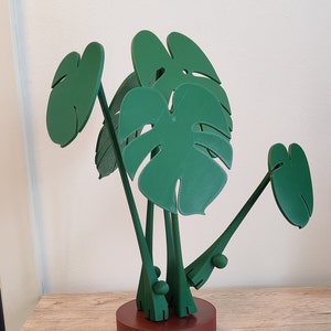 3D gedruckte Monstera mit magnetischen Blättern als Untersetzer Deko Zimmerpflanze Pflanze Tannengrün