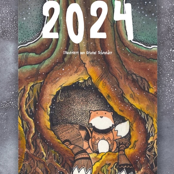 Illustrated wall calendar 2024