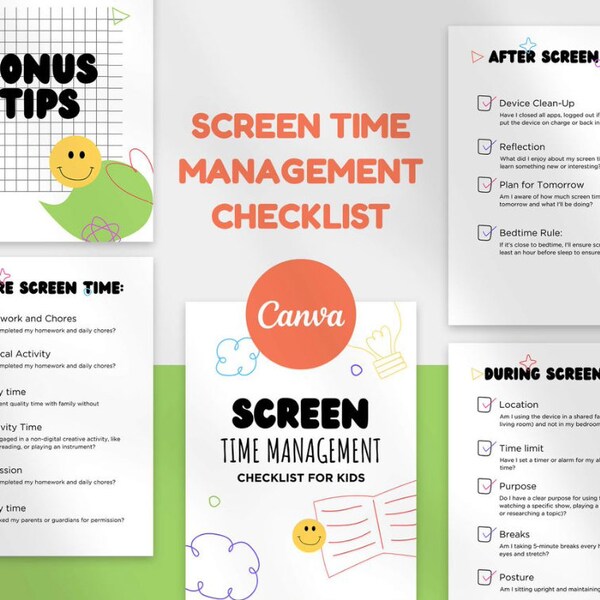 Screen time Management Checklist