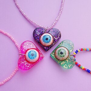 PINK HEARTS EYE CHARM