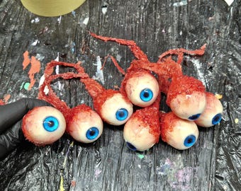 Realistic Human Eye Prop with Optic Nerves | Life-Size Anatomical Eye Replica | Movie, Escape Room & Horror Decor