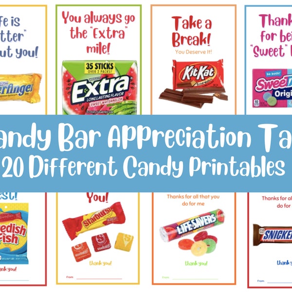 Candy Appreciation Tags