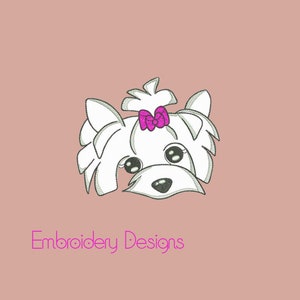 Yorkie Embroidery Design, Dog Embroidery Designs