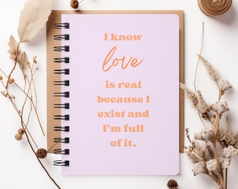 Cuaderno "Love Is Real" / Diario minimalista, papelería bonita