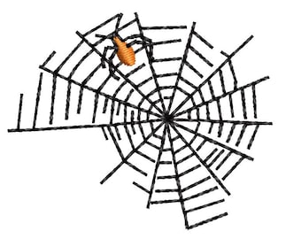 蜘蛛の巣の機械刺繍デザイン | ゴシックハロウィンパターン（デジタルファイル）