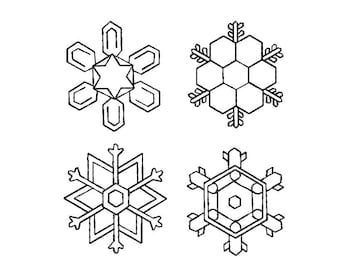 雪の結晶刺繍デザインセット｜冬のミシン刺繍（即時ダウンロード）