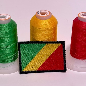 Badge, Republic of the Congo patch, sew on, Iron On Embroidered Rebublic of the Congo Flag