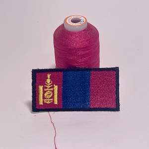 Badge, Mongolia patch, sew on, Iron On Embroidered Mongolian Flag