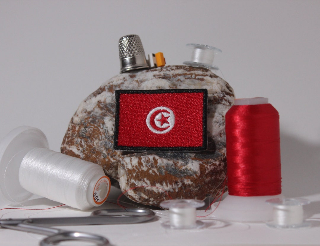 Tunisia Flag Patch Iron on Sew on Clothes Bag Tunisian Africa