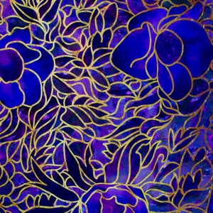 Peony in Rich Purple
 Fabric by Jacqui Lou