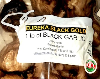 Bulbos de ajo negro de la Isla del Príncipe Eduardo / Alimento gourmet madurado a mano (bolsa de 1 lb)