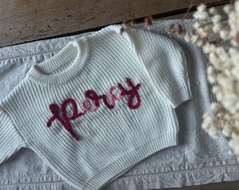 Valentines Personalised Jumper | Baby Name Knit | Children's Personalised Jumpers | Birth Announcement Jumper | Children’s Name Sweater