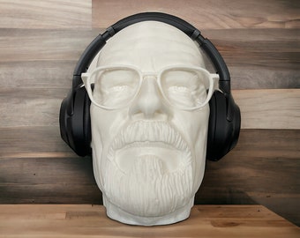 Walter White Headphone Stand , Paintable Bust , Desktop Decor Headphone stand, Gaming Accessories, Walter White Bust