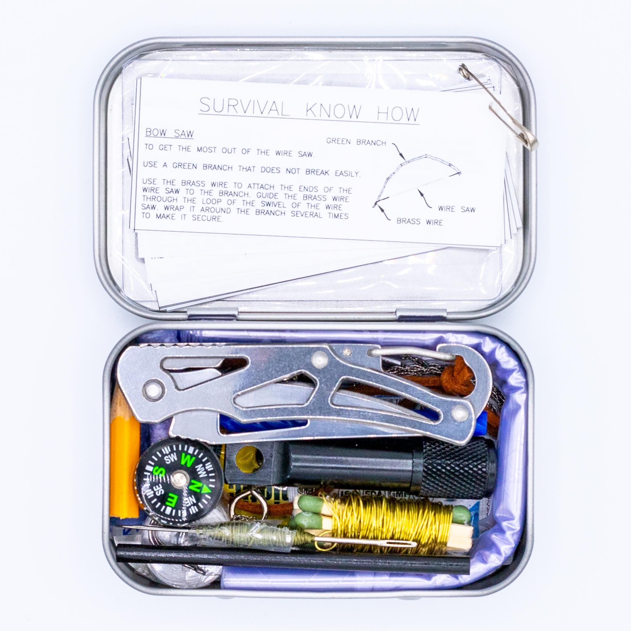 tobacco tin survival kit Tiny Kit: Rectangle all of our products are based on this idea 54 Pc EDC Survival Tin