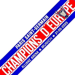 Scarf psg paris champions league cup final winner 2025 1 side schal scarves gift 100% Acrylic FAN jersey flag bandana