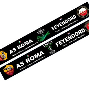 Scarf roma x feyenoord conference cup football supporter 2 sides scarves gift 100% polyester FAN jersey flag bandana