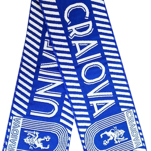 Scarf Universitatea Craiova romania club football supporter 1 sides scarves gift 100% acrylic FAN jersey flag bandana