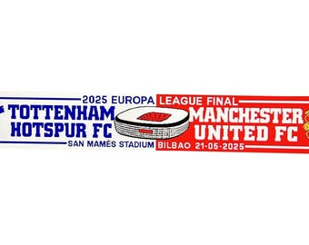 Scarf europa league cup tottenham x manchester final 2025 1 side schal scarves gift 100% Acrylic FAN jersey flag bandana
