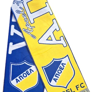 Scarf apoel nicosia football club handmade supporter champions scarves soccer GIFT jersey fan