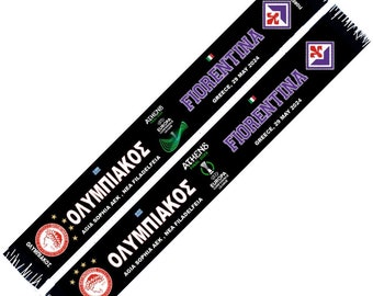 Schal fiorentina x olympiakos 2 seitiges Schals Geschenk fiorentina x olympiakos 100% Polyester FAN Trikot Flagge Bandana