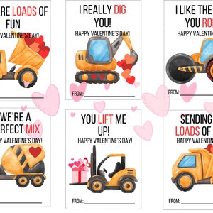LKW-Valentinstagskarte, druckbare LKW-Valentinstagskarte, LKW-Valentinstagskarte Sofortiger Download, Bau-Valentinstagskarte