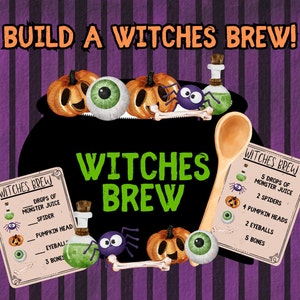 Witches Brew Dramatic Play, Witches Brew Pretend Play, Counting Activity, PreK Center, Halloween Sensory Bin, Homeschool, Halloween Play