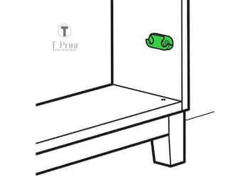 Bisagra guía de 4 piezas para zapateros IKEA Hemnes e IKEA Ställ Pieza de repuesto 110364-10099877 (Material:PETG)