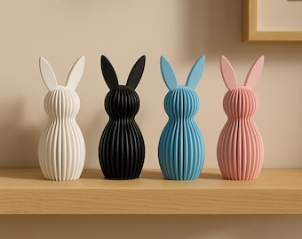 Modern Bunny Sculpture | 3D Printed Rabbit Decor | Minimalist Home Ornament | Easter & Home Decoration - PACK (Material:PETG)