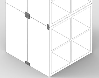 4 pc Custom Kallax Ikea Plastic plate - Kallax shelves connection plate - Kallax shelves union plate In Different Colors ( Mat:PETG)