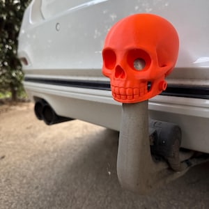 1 pc-Skull Tow Hitch Cover–Custom Car & Trailer Ball Cap | Fits 50mm Tow Ball | Anti-Theft Screws (Hex Key)|Gothic Auto Accessory(Mat: PETG)