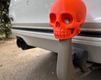 1 pc-Skull Tow Hitch Cover–Custom Car & Trailer Ball Cap | Fits 50mm Tow Ball | Anti-Theft Screws (Hex Key)|Gothic Auto Accessory(Mat: PETG)