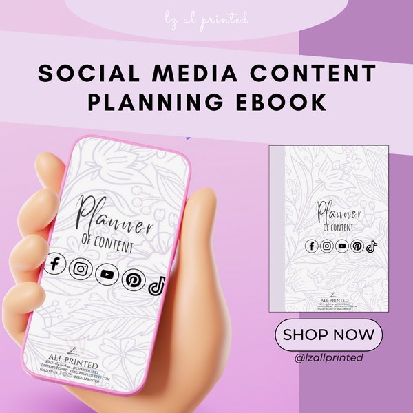 Social Media content Planning ebook. IPHONE AND IPAD.2-in-1 package
