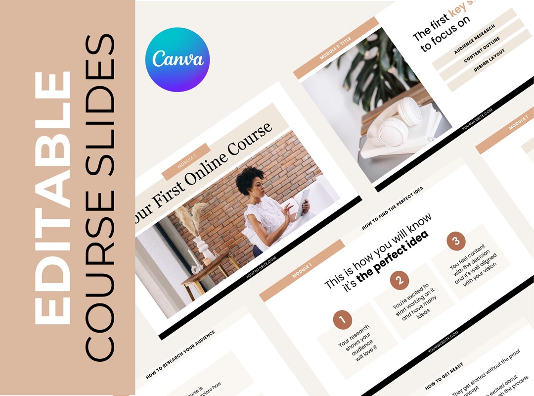 Editable Canva Slide Deck Template Canva Course Slide Etsy
