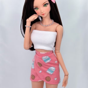 Smart doll clothes / outfit set/-top, skirt, hair bow, necklace and bracelet