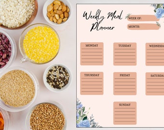 Floral Meal Planner Pink | Instant Download | Printable | Planner ...
