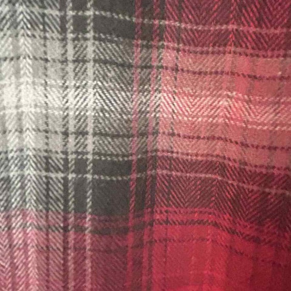 Vintage Medium Red Plaid Heavy Flannel Shirt Flee… - image 4