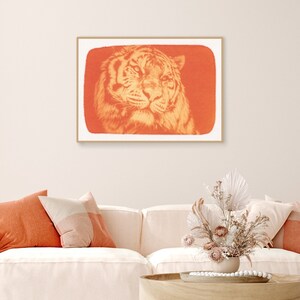 Tiger Anthotype Digital Download Alternative Photography Unique Art Print Original Home Decor Printable Wall Art Turmeric Natural Pigment