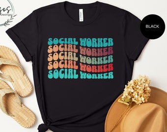 social worker retro shirt, social worker gifts, gift for friends, school social worker, social work mom, new social worker, gift for sister,