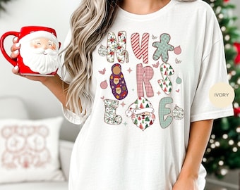 Comfort Colors, Labor and Delivery Nurse Christmas Shirt, L and D Holiday Tee, L&D, Nurse Gift
