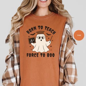 Halloween Teacher Shirt Comfort Colors shirt, Spooky Teacher Shirt, Halloween Gift for Teacher, Trendy Halloween shirt, ghost teacher shirt