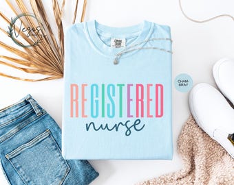 Registered Nurse Comfort Colors® Shirt, RN T-Shirt for Women, Nurse Graduation Gift, RN Appreciation tee, nurse life shirt, nurse day shirt