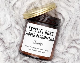 Boss Appreciation Gift, Funny Office Candle, custom boss gift, personalized candle gifts, Funny Gift for Boss