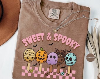 Sweet and Spooky Comfort Colors Pickleball Shirt, Halloween Shirt, Pickleball shirt, funny pickleball shirt, trendy fall, pickleball lover