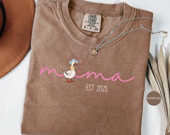 Comfort Colors® Mama Goose Shirt, Mothers Day Gift, Cute Mom Shirt, flower Mama Goose, Pregnancy Reveal Gift, New Mom Gift, cute goos