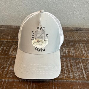 Leave It All On The Field | Inspirational Lacrosse Trucker Cap | Adjustable Snapback | Hand-Sketched LAX Goal Design