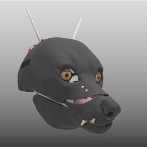 Animatronic Varulvmask 3D-modell, Rörliga Ögon, Käke, Öron (ESP32-kod)