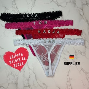 Ropa interior con nombre - Tanga con nombre / Tanga personalizado con nombre / Regalo de San Valentín / Regalo para novio
