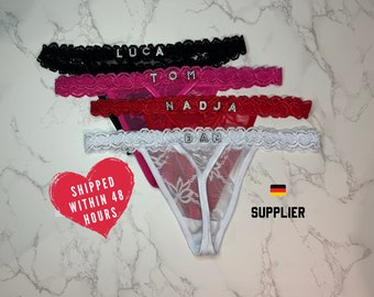 Unterwäsche mit Namen  -  String mit Name / Personalisierterer Tanga String mit Name / Valentinstag Geschenk / Geschenk für Freund