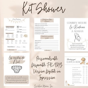 Kit Shower de bébé (Personnalisable)- jeux / Baby shower kit (Customizable) -Games