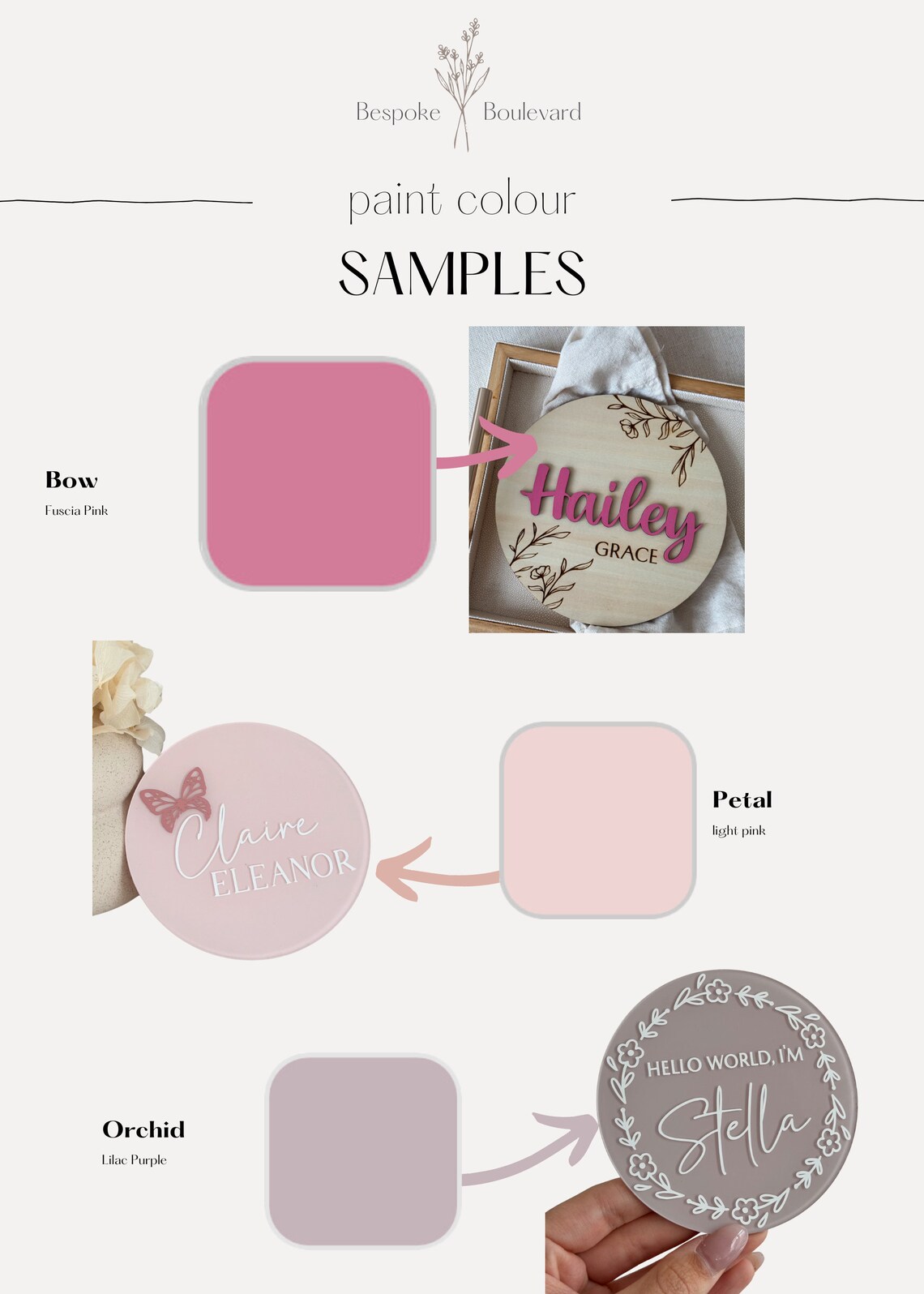 Custom Baby Name Decoration Birth Announcement Plaque Newborn Stats ...